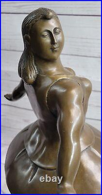 Sculpture de Collection Bronze Art Déco Abstrait Botero Jeune Femme Ballerine