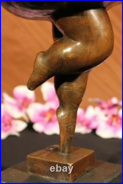 Sculpture de Collection Bronze Décor Art Déco Abstrait Botero Jeune Femme