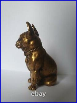 Sculpture en bronze de vienne art deco 1920 chien bouledogue français statuette
