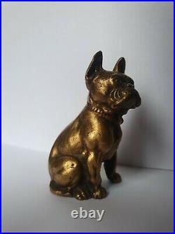 Sculpture en bronze de vienne art deco 1920 chien bouledogue français statuette