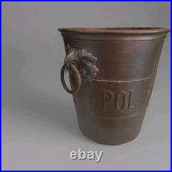 Seau à champagne Ancien vintage Signé Pol Roger par Argit 1920 Art Déco Nouveau