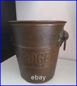 Seau à champagne Ancien vintage Signé Pol Roger par Argit 1920 Art Déco Nouveau