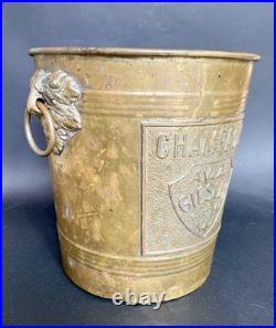 Seau à champagne ancien GIESLER AVIZE Rafraîchissoir Laiton Art Déco 1930 Bistro