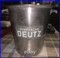 Seau à champagne en métal ARGIT Deutz art déco lettres émaillées