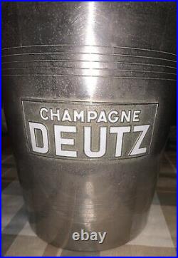DEUTZ Seau à champagne en métal ARGIT Deutz art déco lettres émaillées 