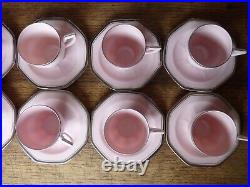 Service à café couleur rose girly made in Tchécoslovaquie Union vintage art déco