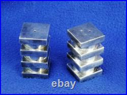 Service moderniste art déco sel poivre salt pepper silverplate style adnet