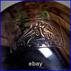 Shaker promotionnel HMV (La voix de son maître) en métal argenté. Art Deco