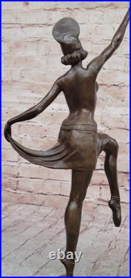 Signée Art Déco Bronze Érotique Danseuse Statue Musée Qualité Fonte Collection