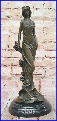 Signée Kassin Bronze Sexy Nymphe Sculpture Art Déco Collection Debout Femme Fi