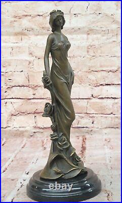 Signée Kassin Bronze Sexy Nymphe Sculpture Art Déco Collection Debout Femme Fi