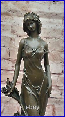 Signée Kassin Bronze Sexy Nymphe Sculpture Art Déco Collection Debout Femme Fi