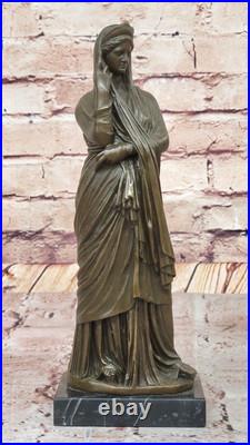 Statue De Collection En Bronze Femme Signée J. Patoue Vintage Art Déco