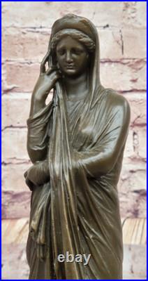 Statue De Collection En Bronze Femme Signée J. Patoue Vintage Art Déco