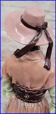 Statue De Collection Femme Robe Longue Art Déco Bronze Signée Aldo Vitaleh