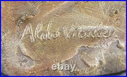 Statue De Collection Femme Robe Longue Art Déco Bronze Signée Aldo Vitaleh