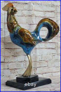 Statue De Coq Vintage Sculpture En Bronze Anglais Édition De Collection Art Déco