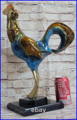 Statue De Coq Vintage Sculpture En Bronze Anglais Édition De Collection Art Déco