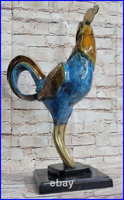 Statue De Coq Vintage Sculpture En Bronze Anglais Édition De Collection Art Déco