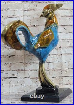 Statue De Coq Vintage Sculpture En Bronze Anglais Édition De Collection Art Déco