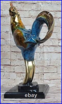 Statue De Coq Vintage Sculpture En Bronze Anglais Édition De Collection Art Déco