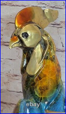 Statue De Coq Vintage Sculpture En Bronze Anglais Édition De Collection Art Déco