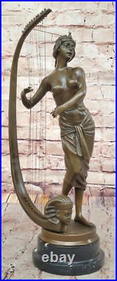 Statue De Musicien En Bronze Art Déco Ouvre D'Art De Collection Détailée