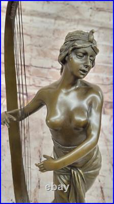 Statue De Musicien En Bronze Art Déco Ouvre D'Art De Collection Détailée