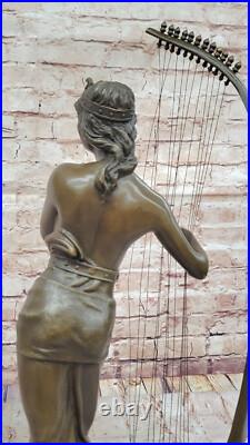 Statue De Musicien En Bronze Art Déco Ouvre D'Art De Collection Détailée