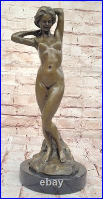 Statue En Bronze Mavchi De Collection Nymphe Nue Sculpture Art Déco Moderne
