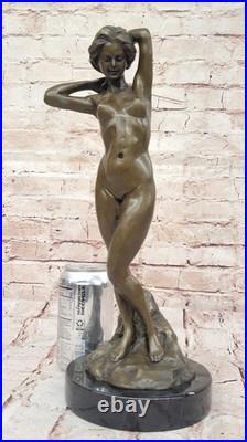 Statue En Bronze Mavchi De Collection Nymphe Nue Sculpture Art Déco Moderne