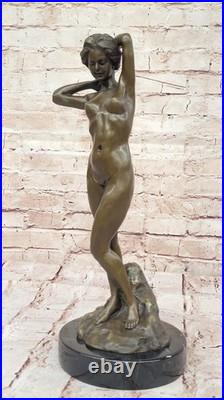 Statue En Bronze Mavchi De Collection Nymphe Nue Sculpture Art Déco Moderne