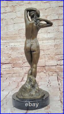 Statue En Bronze Mavchi De Collection Nymphe Nue Sculpture Art Déco Moderne
