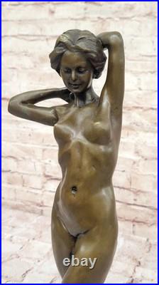 Statue En Bronze Mavchi De Collection Nymphe Nue Sculpture Art Déco Moderne
