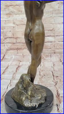 Statue En Bronze Mavchi De Collection Nymphe Nue Sculpture Art Déco Moderne