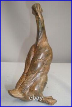 Statue Sculpture Canard Oie Oiseau Animalier Style Art Deco Style Art Nouveau Br