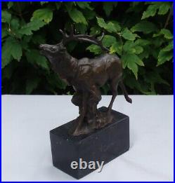 Statue Sculpture Cerf Animalier Chasse Style Art Deco Style Art Nouveau Bronze m