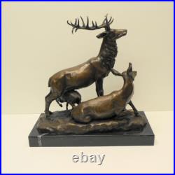 Statue Sculpture Cerf Animalier Chasse Style Art Deco Style Art Nouveau Bronze m