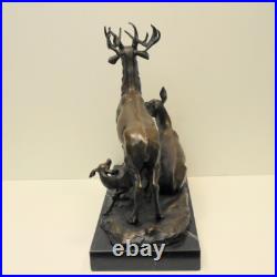 Statue Sculpture Cerf Animalier Chasse Style Art Deco Style Art Nouveau Bronze m