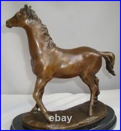 Statue Sculpture Cheval Animalier Style Art Deco Style Art Nouveau Bronze massif