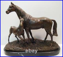 Statue Sculpture Cheval Poulain Animalier Style Art Deco Style Art Nouveau Bronz