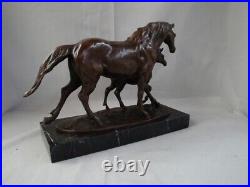 Statue Sculpture Cheval Poulain Animalier Style Art Deco Style Art Nouveau Bronz