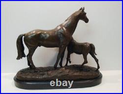 Statue Sculpture Cheval Poulain Animalier Style Art Deco Style Art Nouveau Bronz