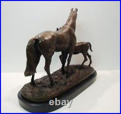 Statue Sculpture Cheval Poulain Animalier Style Art Deco Style Art Nouveau Bronz