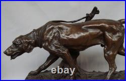 Statue Sculpture Chien Animalier Chasse Style Art Deco Style Art Nouveau Bronze