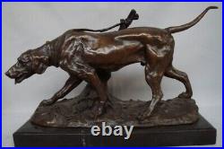 Statue Sculpture Chien Animalier Chasse Style Art Deco Style Art Nouveau Bronze