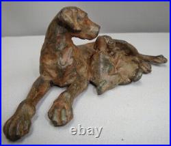 Statue Sculpture Chien Animalier Chasse Style Art Deco Style Art Nouveau Bronze