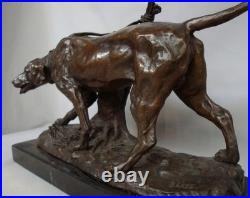 Statue Sculpture Chien Animalier Chasse Style Art Deco Style Art Nouveau Bronze