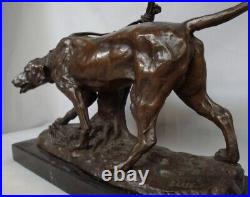 Statue Sculpture Chien Animalier Chasse Style Art Deco Style Art Nouveau Bronze