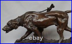 Statue Sculpture Chien Animalier Chasse Style Art Deco Style Art Nouveau Bronze